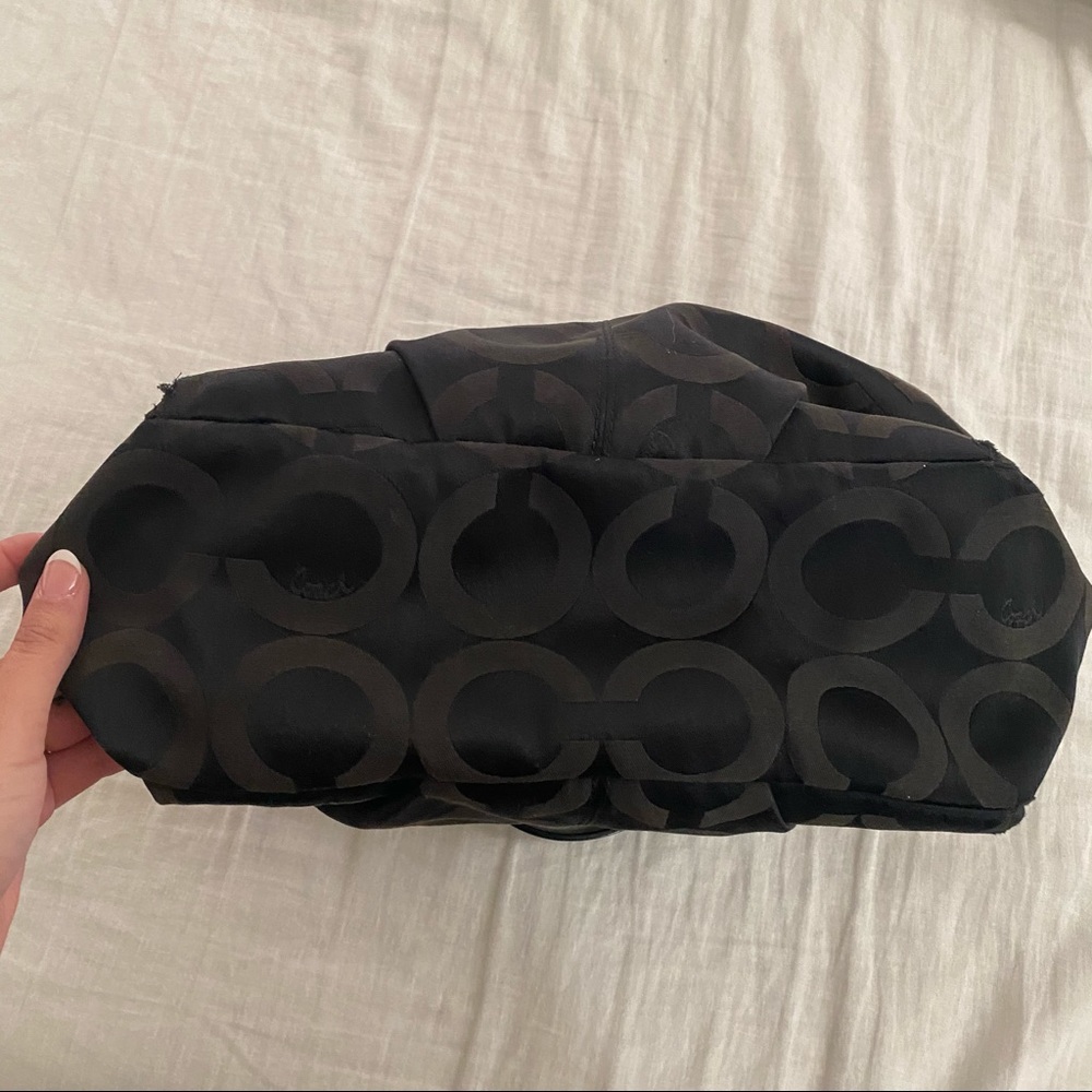 SOLD Coach op art black sateen hobo bag - Picture 7 of 12